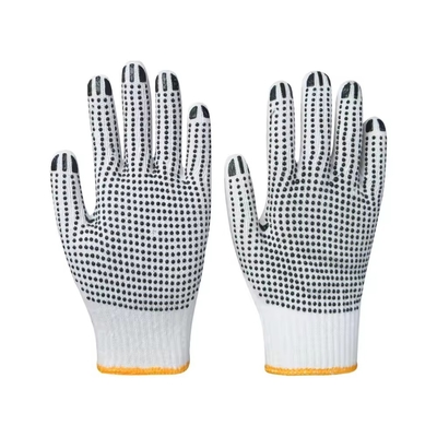 PVC Black Double-Sided Dotted Cotton Knitted Work Gloves Construction / Hand Protection / Anti Slip And Durable Glov