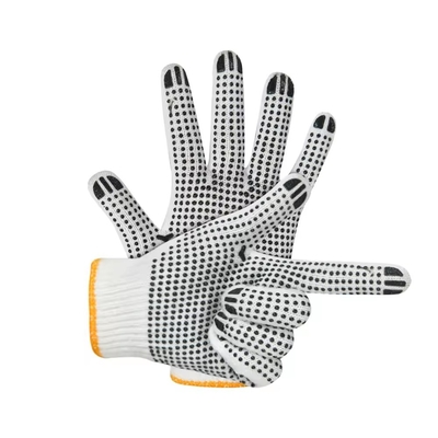 PVC Black Double-Sided Dotted Cotton Knitted Work Gloves Construction / Hand Protection / Anti Slip And Durable Glov