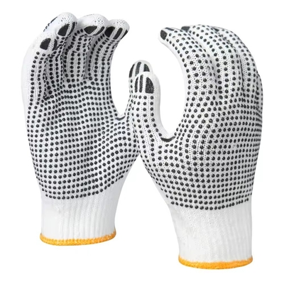 PVC Black Double-Sided Dotted Cotton Knitted Work Gloves Construction / Hand Protection / Anti Slip And Durable Glov
