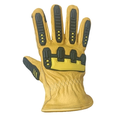 Heavy Oil And Chemical Resistant Insulation Cowhide Leather High Impact Reduction  Oil field Working Cotton Palm Gloves