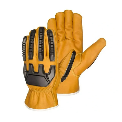 Heavy Oil And Chemical Resistant Insulation Cowhide Leather High Impact Reduction  Oil field Working Cotton Palm Gloves